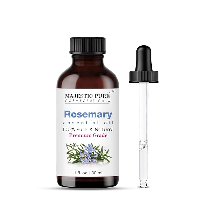 Majestic Pure Rosemary Essential Oil with Glass Dropper - 1 Fl Oz - 100% Pure and Natural Rosemary Oil - Premium Grade Essential Oils for Diffuser, Aromatherapy, Soap and Candle Making-Ruum Studio Home
