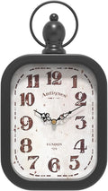 Menterry Small Retro Rectangle Wall Clock, Black Antique Vintage Style Decor Wall Clocks for Farmhouse,Bedroom,Kitchen,Bathroom (11" H x 6.1" W)-Ruum Studio Home