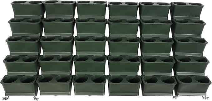 JOMCYDM Vertical Planter with 30 Pockets Wall Mounted Planter Living Wall Planter Indoor Outdoor Wall Plant Holder Microgreens Growing Kit Herb Pots-Ruum Studio Home