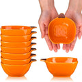 Dandat Fall Ramekins 6 oz Oven Safe Pumpkin Ceramic Ramekins Small Creme Brulee Dishes Dipping Pumpkin Baking Dish Shaped Bowl Plates for Serving Dip, Sauce, Condiments and Snack(8 Pcs)-Ruum Studio Home