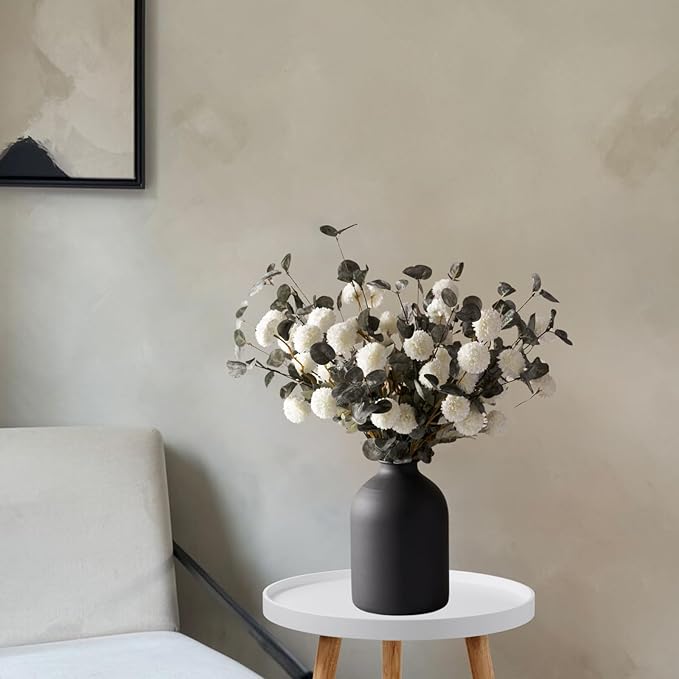 RyddeligHome 6 Branches Artificial Long Eucalpytus Stems for Tall Vase, Eucalyptus Centerpieces for Tables, 23" Dusty Green Faux Stems for Vase, Realistic Greenery Branches Fillers for Home Décor-Ruum Studio Home