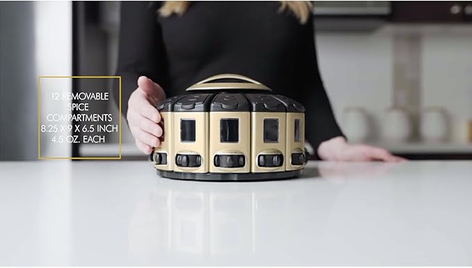 KitchenArt 57010 Select-A-Spice Auto-Measure Carousel Professional Series, Satin-Ruum Studio Home