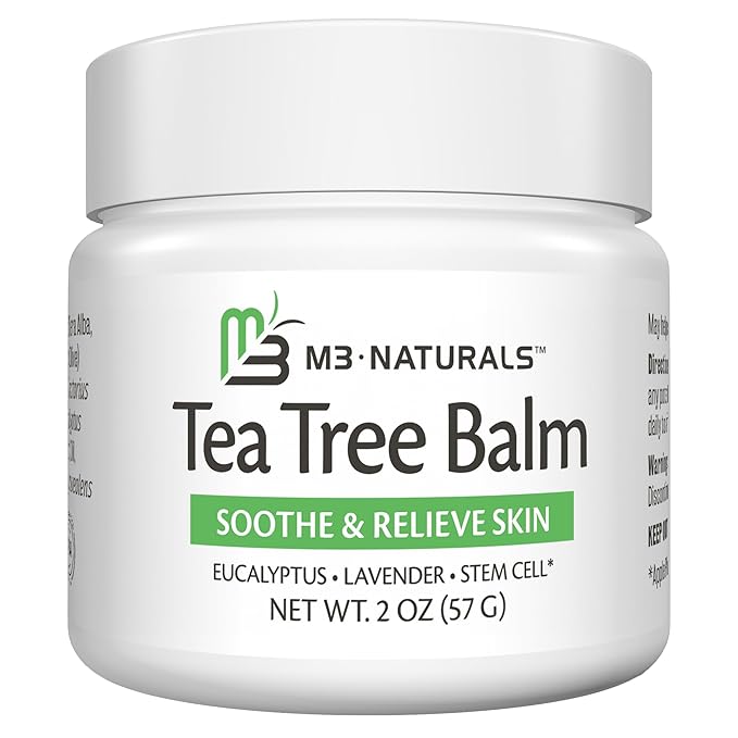 M3 Naturals Tea Tree Oil Foot Balm – Soothing Moisturizer for Dry, Cracked Feet & Nails | Hydrating & Nourishing Skin Care for Tired, Rough, and Calloused Feet | Refreshing 2 oz Balm-Ruum Studio Home