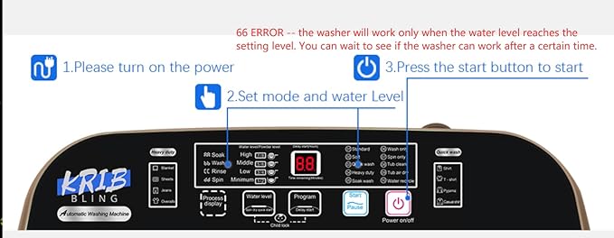 Full Automatic Washing Machine with LED Display, 17.7 lbs Portable Washer Drain Pump, 10 Programs & 8 Water Levels Selections, Ideal for RV, Camping, Apartment, Dorm, Gold-Ruum Studio Home