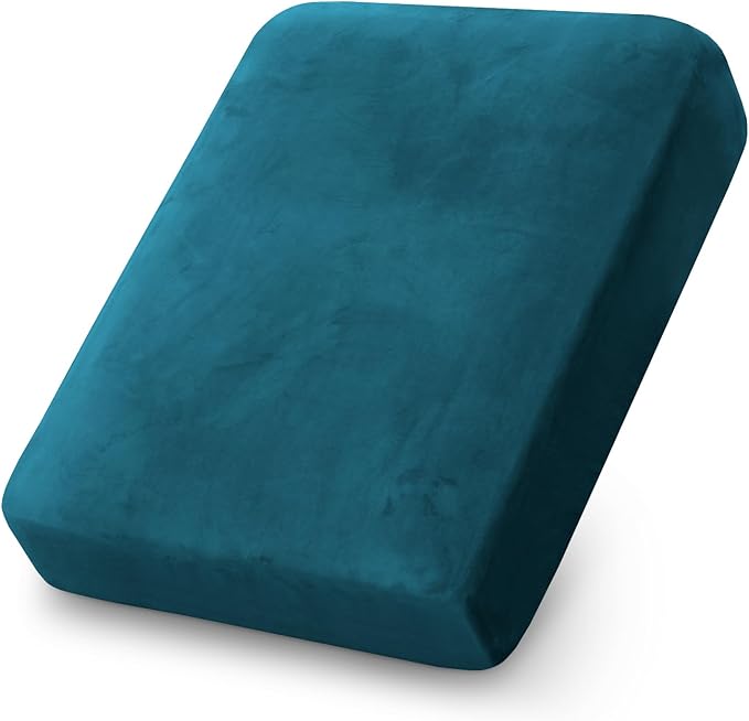 PrinceDeco Couch Cushion Cover Cushion Slipcover for Chair Sofa Cushion Furniture Protector Seat Cushion Sofa Cover for Dog Pet Kid with Elastic Straps Width Up to 29.5", Deep Teal-Ruum Studio Home