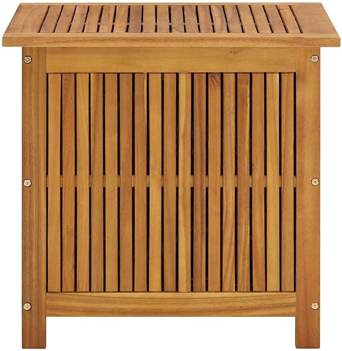 vidaXL Wooden Deck Box - Outdoor Teak Storage Chest, Ideal for Patio Furniture Cushions, Pool Accessories, Garden Tools - Water-Resistant Bag Inside - 23.6''x19.7''x22.8'', Solid Acacia Wood-Ruum Studio Home