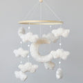Boucle Cloud Moon Crib Mobile Boho Baby Mobile for Crib Neutral Nursery Mobile for Boys & Girls-Ruum Studio Home