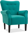 BELLEZE Modern Accent Chair for Living Room, High Back Armchair with Wooden Legs, Upholstered Wingback Chair Padded Armrest Single Sofa Club Chair for Living Room, Bedroom - Allston (Mallard Teal)-Ruum Studio Home