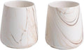 2Pcs Toothbrush Holder for Bathroom - Marble Brown Ceramic Tooth Brushing Holders Set, Toothbrush Cup & Toothpaste Organizer for Bathroom Countertop, Makeup Brush Holder, Pen Holder for Home Storage-Ruum Studio Home