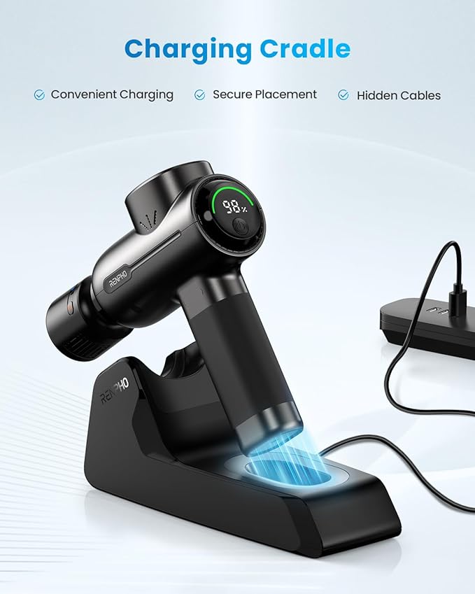 RENPHO Massage Gun with Heat and Cold, Portable Percussion Muscle Deep Tissue Massager with Charging Stand, Active+ Thermacool Deluxe-Ruum Studio Home