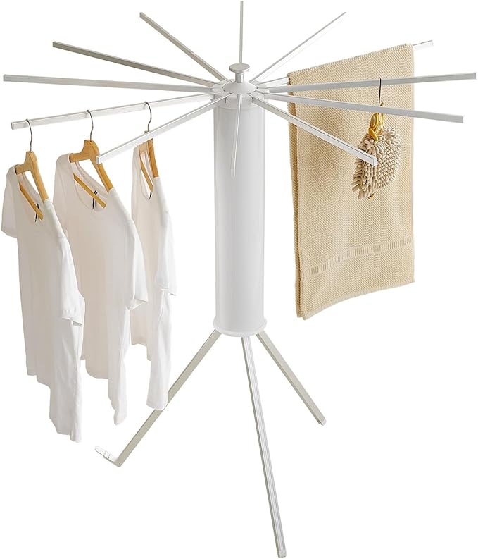 JOOM Tripod Clothes Drying Rack, Garment Rack Portable and Foldable Space Saving Laundry Drying Rack - Drying Rack Clothing Floor Folding Balcony Bedroom Household Aluminum-Ruum Studio Home