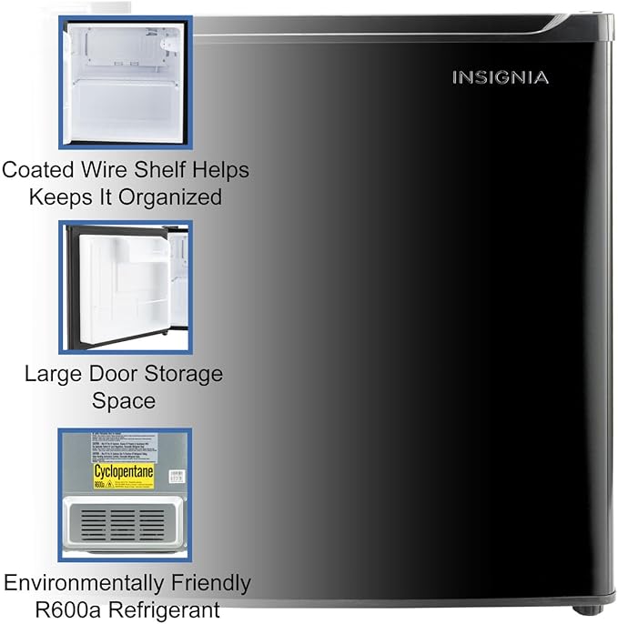 RecPro 1.7 Cu Ft 12V RV Refrigerator | Compact Fridge with Reversible Door, 2L Bottle Door Storage, 7 Temp Settings | Eco-Friendly R600A, Leveling Feet, Wire Shelf | 19.5”H x 17.5”W x 19.8”D-Ruum Studio Home