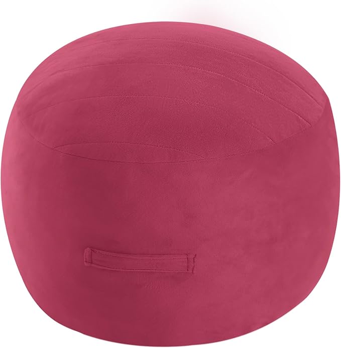MeMoreCool Round Stuffed Pouf Ottoman Foot Rest, Floor Pouf Foot Stool with Soft Foam Chunk Filling, Small Round Ottoman Footstool Circle Footrest for Living Room-Ruum Studio Home