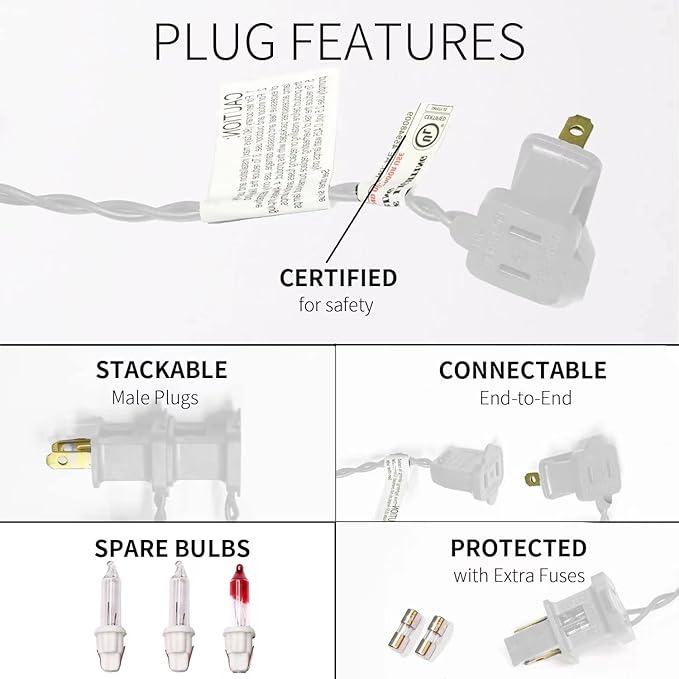 100LIGHTS Multi Easter Mini String Lights，Connectors Christmas Decorative Lights 19.6 UL Certified Waterproof for Easter Home Garden Holiday Christmas Tree Party Patio Wedding-Ruum Studio Home