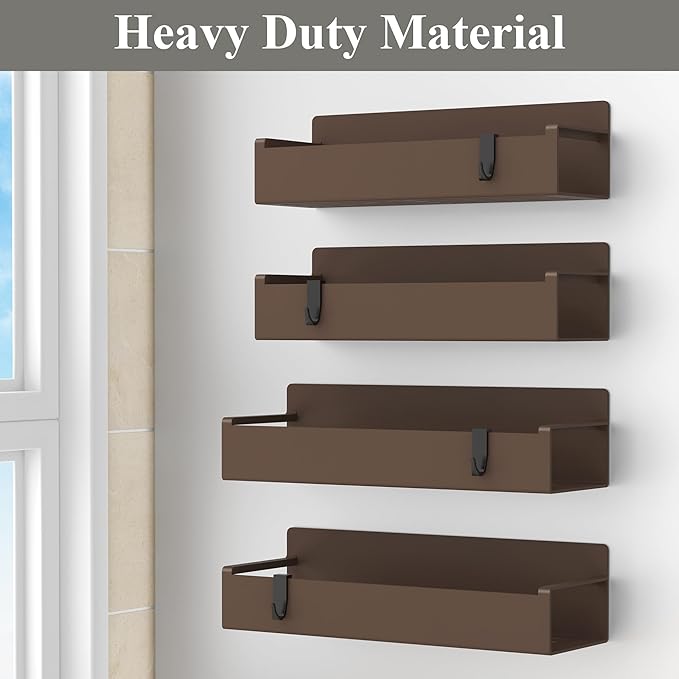 4 Pack Magnetic Spice Rack Organizer for Refrigerator and Oven, Brown Fridge Organizers and Storage for Kitchen-Ruum Studio Home