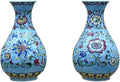 Set of Two Handmade Chinese Blue & White Porcelain Wall Mounted Vases – Chinoiserie Ceramic Flower Vase for Indoor Home Décor, Wall Hanging Vases for Living Room & Bookshelf-Ruum Studio Home