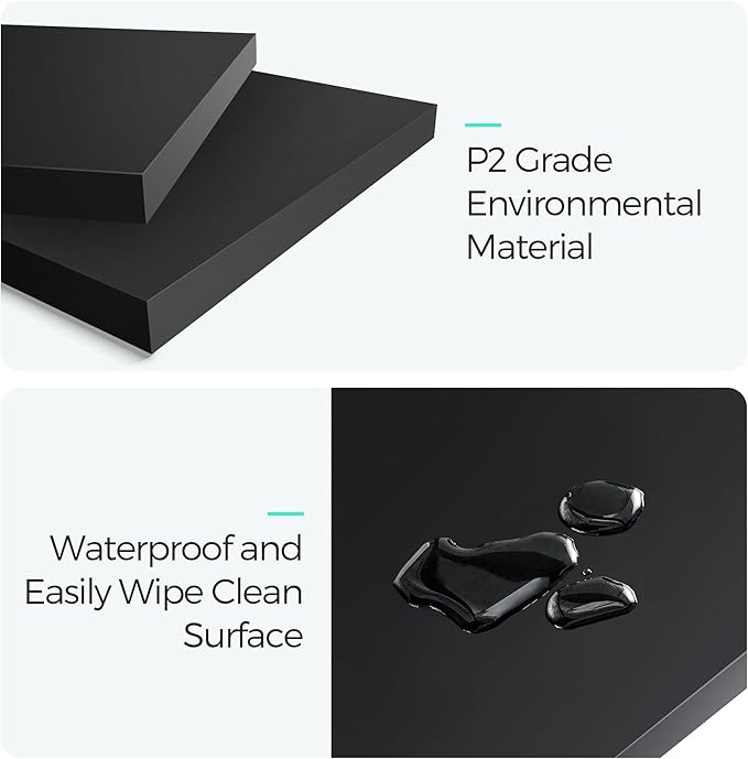 LINSY HOME Farmhouse Coffee Table with Storage, Wood Coffee Table for Living Room, Open Display Area and Storage Drawers with Metal Handles, Chic Style with Curved Base, Black-Ruum Studio Home