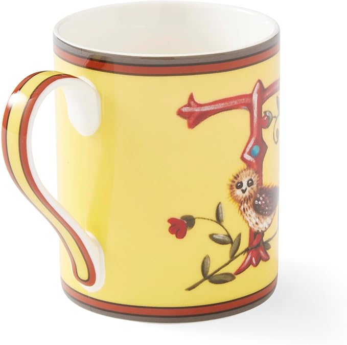 Spode Kit Kemp Alphabet Mug - Letter T Monogram in Fine China, 12oz Ceramic Coffee Cup for Hot Drinks, Personalized Drinkware for Unique Gifts, Dishwasher Safe Tea or Coffee Mug - Gift Box Included-Ruum Studio Home