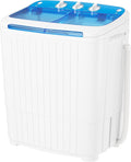 Pataku Portable Washing Machine, Compact Twin Tub Mini Washing Machine, 17.6 LBS Washer and Dryer Combo with Soaking Function, Semi-Automatic for Apartment, Dorms, RVs, Camping (White & Blue)-Ruum Studio Home