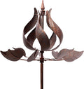 Wind Spinners Outdoor - Large Tulip Metal Bronze Color Wind Sculptures & Spinner, Kinetic Gift Ideal Windmill Decor for Garden and Yard (75 inch Height)-Ruum Studio Home