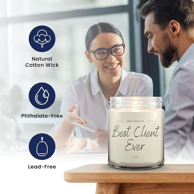 1OAK Vanilla Scented Candles - Appreciation Gifts for Clients - Client Candle - Thank You Client Gifts for Corporate Women, Men, Hairdresser, Lawyer, Realtor, Real Estate Agent, Paralegal, Attorneys-Ruum Studio Home