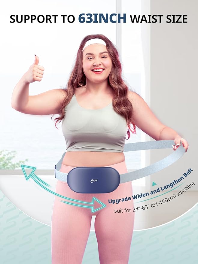 Slimpal Heating Pad for Period Cramps, Plus-Sized Portable Electric Heating Pad, Menstrual Cordless Heat Belt Back, Belly, Waist Pain Relief, Long-Lasting Battery, Gift for Her Girl Women, Dark Blue-Ruum Studio Home