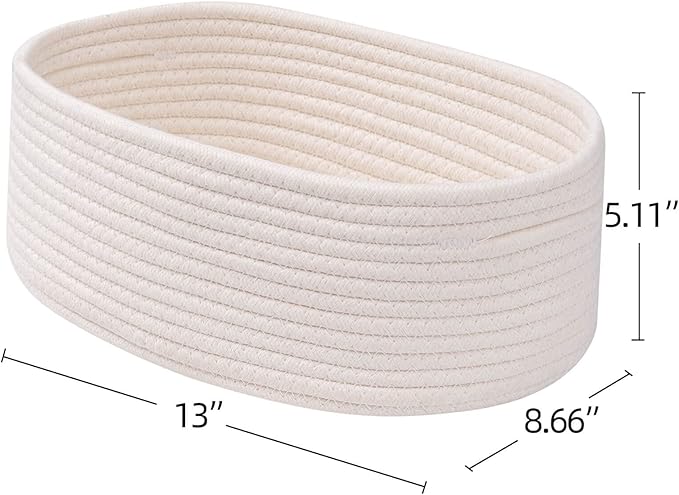 Baskets&Bins for Shelf Storage Organizing/Cute Basket to Store and Organize Household Items/Woven Rope Basket for Living Room, Bedroom,Playroom,3 Packs Off White-Ruum Studio Home