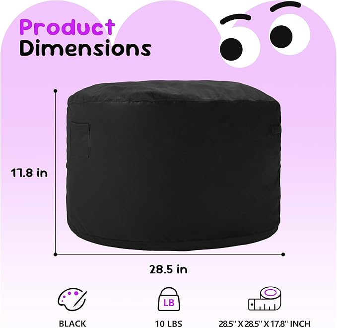 Hobestluk Bean Bag Chairs 2.5FT Bean Bag Chair with Memory Foam Filled & Machine Washable Cover,Beanbag Chair, Small Bean Bag Chairs for Playroom, Living Room, Bedroom-Ruum Studio Home