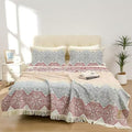 Boho Muslin Blanket for Adults 4-Layer Gauze Twin Size Soft Cozy 100% Cotton Summer Cooling Blanket Floral Decor for Sofa Bed Coverlet Both Sides (Tassels Boho, Twin 60 x 80 in)-Ruum Studio Home