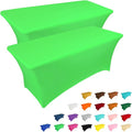 IVAPUPU 2 Pack 6FT Table Cloth for Rectangular Fitted Events Stretch Green Washable Table Cover Spandex Tablecloth Protector for Party, Wedding, Cocktail, Banquet, Festival-Ruum Studio Home