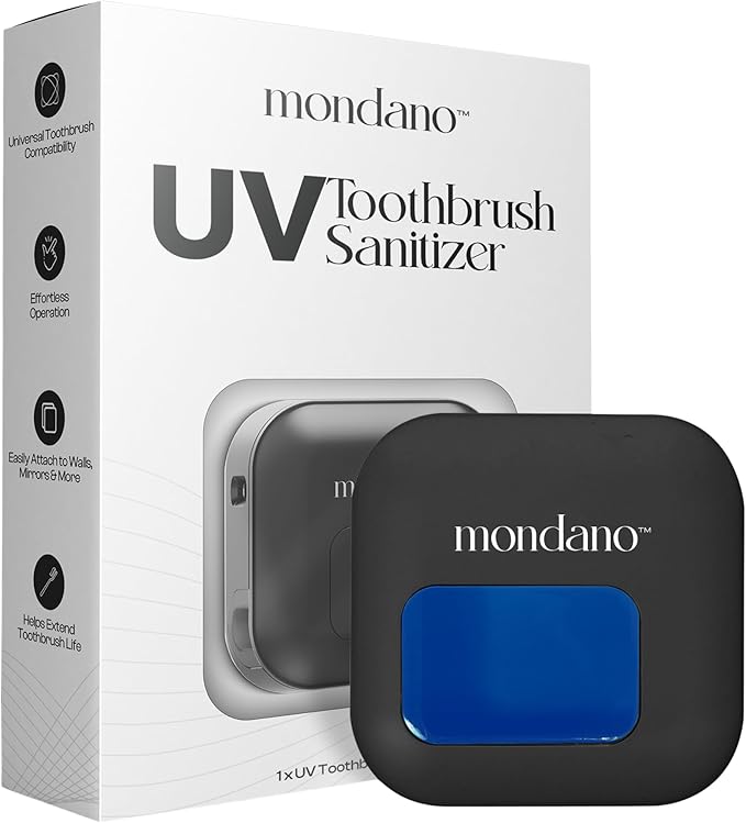 Mondano UV-C Toothbrush Sanitizer and Holder, Toothbrush Case - Manual/Electric Toothbrush Cover for Any Toothbrush Head - Rechargeable Toothbrush Travel Case, Tooth Brush Cover Cap for Home-Ruum Studio Home