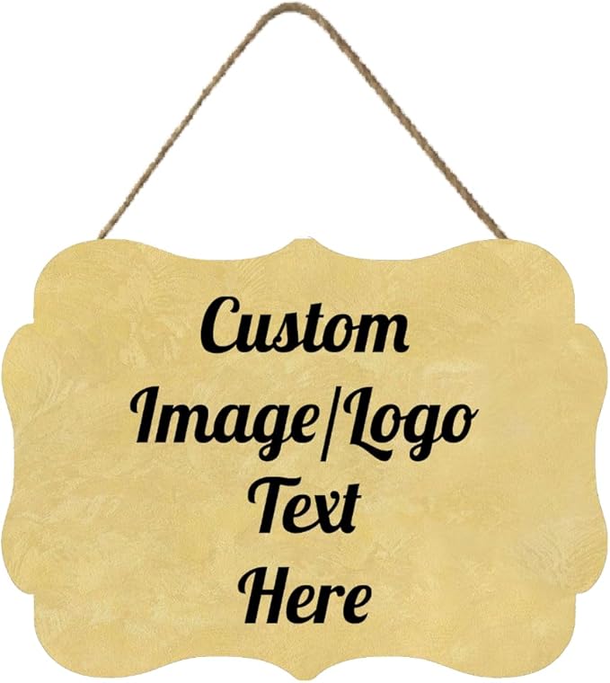 Personalized Wooden Welcome Sign Front Door Decor - Customized Image/Text Hanging Sign for Home Office - Farmhouse Decorations 11.2 * 8 Inch-Ruum Studio Home