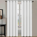 H.VERSAILTEX White Curtains 96 inches Long Window Treatment Panels/Drapes for Living Room Modern Design Grommet Curtain Panels for Dining Room, Set of 2-Ruum Studio Home