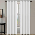 H.VERSAILTEX White Curtains 84 inches Long for Living Room Thermal Insulated Room Darkening Window Treatment Panels Drapes Light Reducing Curtains for Bedroom, 2 Panels, 52" W x 84" L, White-Ruum Studio Home