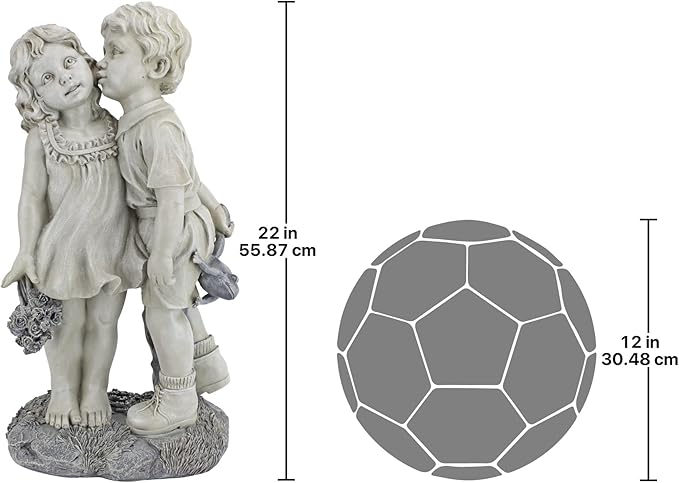 Young Sweethearts: Kissing Children Garden Statue-Ruum Studio Home