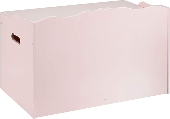 Amazon Basics Kids Toy Box, Wooden Organizer Storage Chest, Pink, 30" x 18" x 19"-Ruum Studio Home