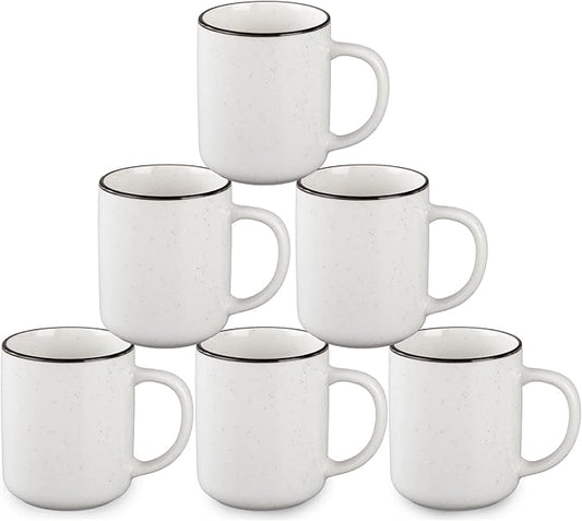 Ceramic Coffee Mug 12 oz Porcelain Coffee Mugs Set of 6 - Ceramic Coffee Cups with Handle and Speckled Patterns for Latte, Tea, Cocoa, Milk, Cappuccino, Microwave & Dishwasher Safe-Ruum Studio Home