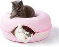 Jia Xi Cat Tunnel Bed & Hideout - Large Indoor Cat Condo & Cave (24 inch, Pink)-Ruum Studio Home