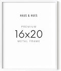 HAUS AND HUES White 16x20 Picture Frame - Modern Aluminum Wall Art Display - Minimalist, Lightweight 16x20 White Frame for Art Prints, Photos, Posters - Ready-to-Hang Vertically & Horizontally-Ruum Studio Home