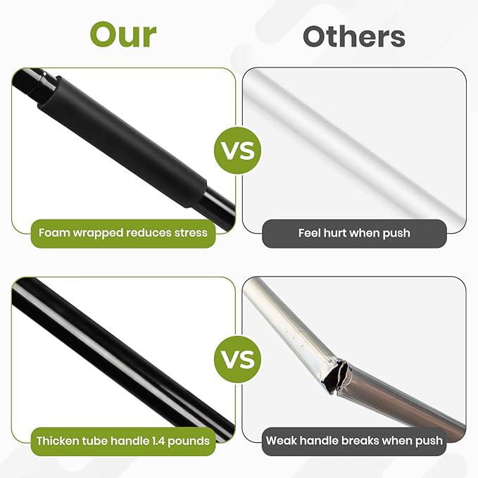 24-Inch Push Broom Outdoor with Stiff Bristle, Heavy Duty Broom Brush with 63” Long Handle for Deck Patio Driveway Garage Warehouse Shop Floor Sweeping & Scrubbing-Ruum Studio Home