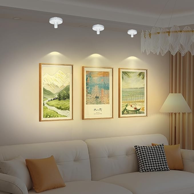 Cordless Spotlight Battery Powered, LED Accent Lighting with Remote and Timer, Display Puck Lights, Stick Uplight for Tree Portrait Gallery Picture Dartboard Painting Art Photo Plant-Ruum Studio Home