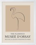 Poster Master Vintage Poster - Retro Minimalist Print - Gift for Artist, Housewarming - Flamingo, Line Drawing, Sketch, Abstract - Wall Decor for Living Room, Bedroom, 16x20 White Framed-Ruum Studio Home
