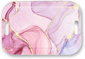 Serving Trays with Handles, 14.5 x 9.8 inch Rectangular Plastic Tray for Restaurant, Kitchen, Painting of Pink and Gold Marble-Ruum Studio Home