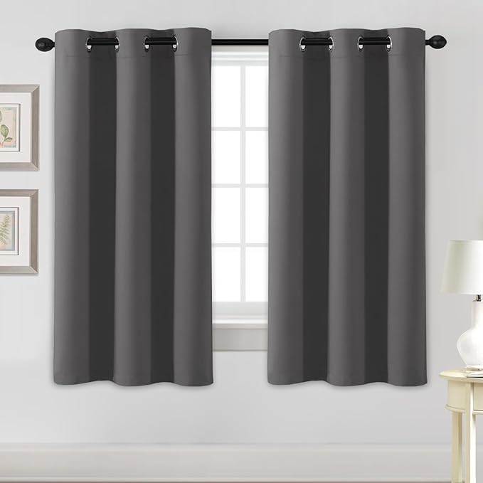 H.VERSAILTEX Blackout Curtains for Bedroom Thermal Insulated Room Darkening Living Room Curtains 63 Inch Long Grommet Privacy Protection Window Curtain Panels/Drapes, 2 Panels, Charcoal Grey-Ruum Studio Home