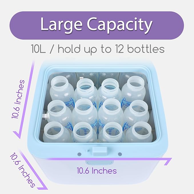 Papablic 4-in-1 UV Light Sanitizer | UV-Clean Sanitizing and Dryer Pro | UV Sanitizer Box with Dual UV-C Lamps for Babies & Whole Family | Large Capacity | Touch Control-Ruum Studio Home