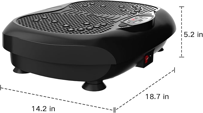 Vibration Plate Exercise Machine - Whole Body Workout Vibration Platform Lymphatic Drainage Machine for Weight Loss Home Fitness with Resistance Bands Remote-Ruum Studio Home