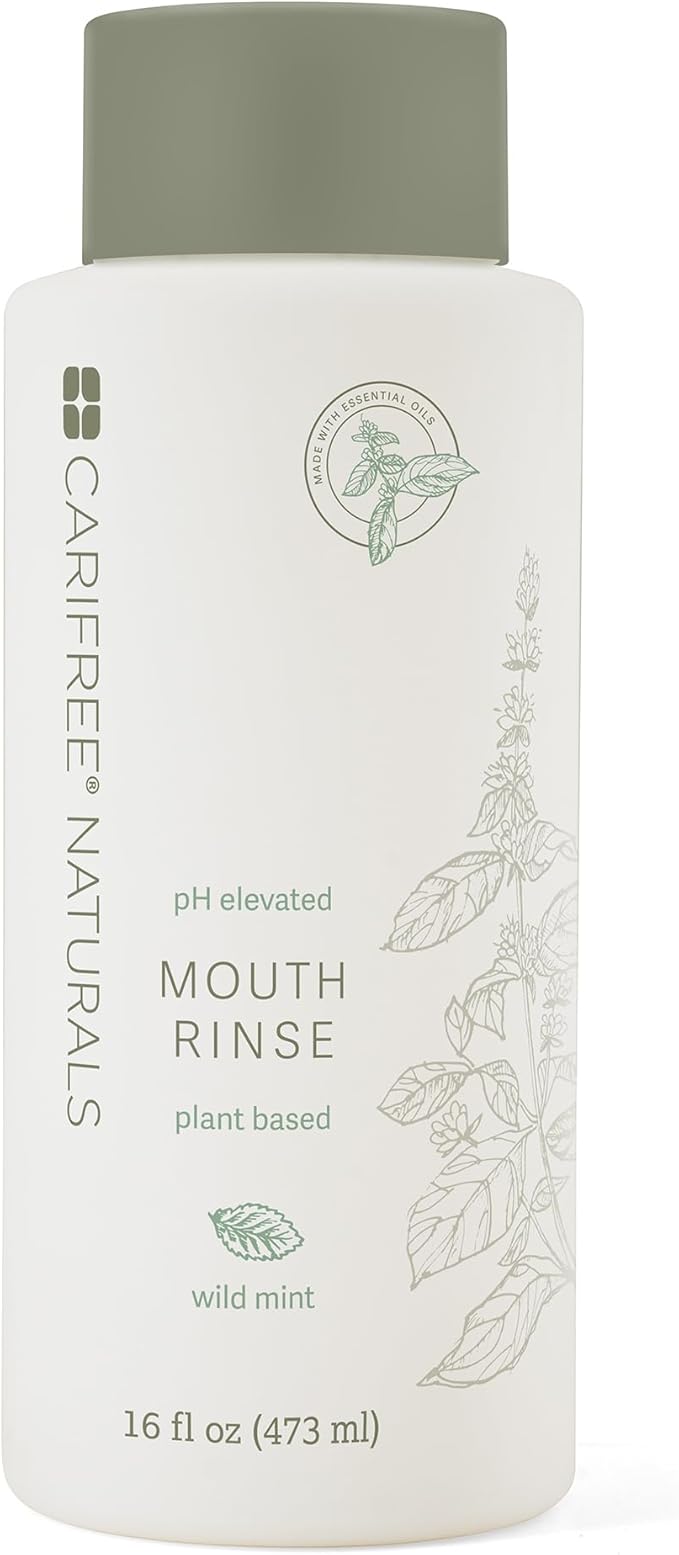 CariFree Naturals Mouth Rinse | pH Elevated, Fluoride-Free, with Magnolia Bark & Essential Oils, Organic Ingredients, Alcohol-Free, Dentist Recommended, Dentist Developed, Wild Mint Flavor, 16 fl oz-Ruum Studio Home