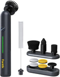 Fanttik G9 Nano Electric Spin Scrubber, Cordless Power Grout Brush, Type-C Fast Charging with LED Power Display, IPX7 Waterproof, 8 Replaceable Heads for Cleaning Grout, Corners, Crevices - Black-Ruum Studio Home