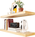 Habudda Floating Shelves for Wall, Solid Pine Wood Shelf for Bathroom Bedroom Kitchen, Rustic Room Decor, Wall Mounted, 30 Inches Long, Set of 2, Natural-Ruum Studio Home