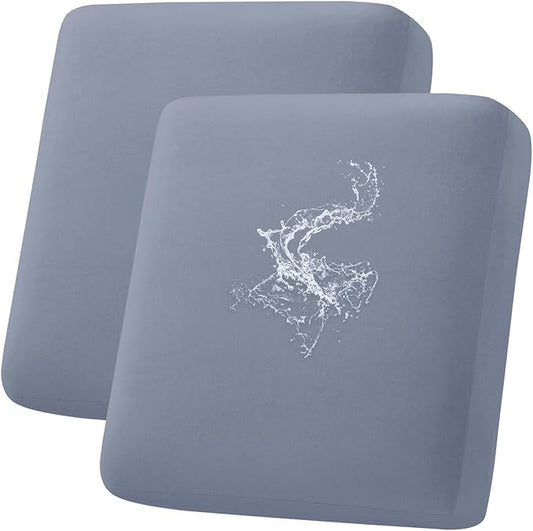 hyha Waterproof Couch Cushion Covers, Stretch Sofa Couch Seat Slipcover for Dog Washable, Non-Slip Waterproof Outdoor Cushion Covers for Patio Furniture Replacement (2 Pieces, Grey)-Ruum Studio Home
